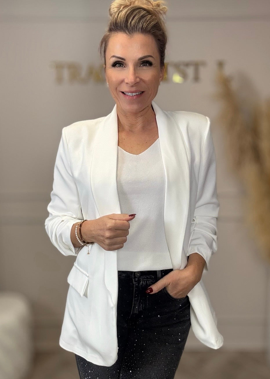 Blazer mit gerafften Ärmeln