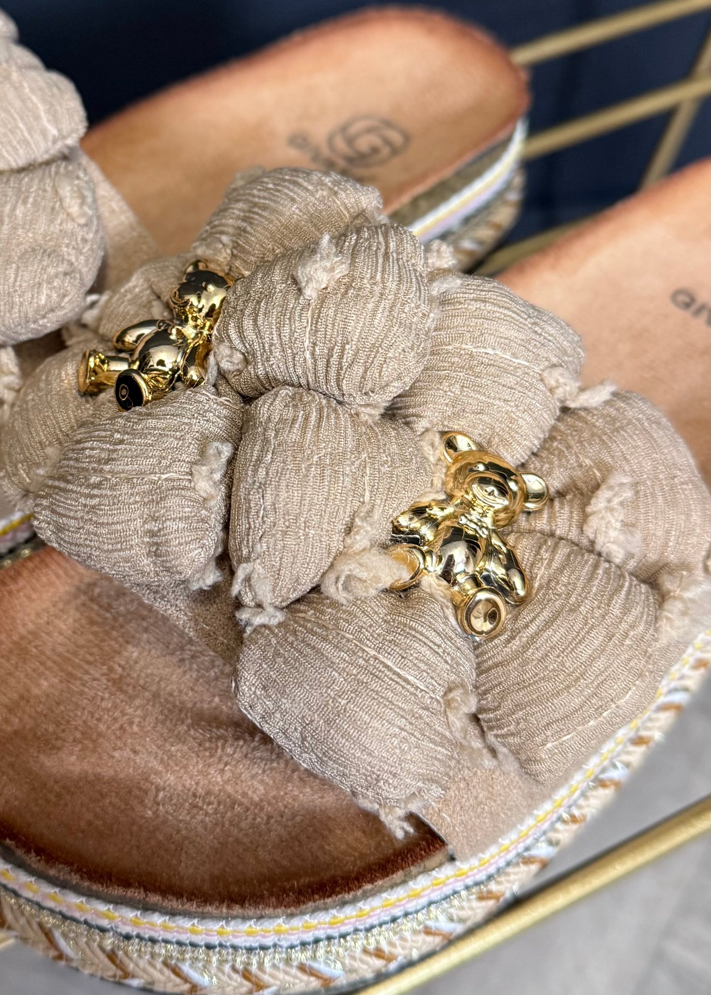 Sandalette Beige Gold