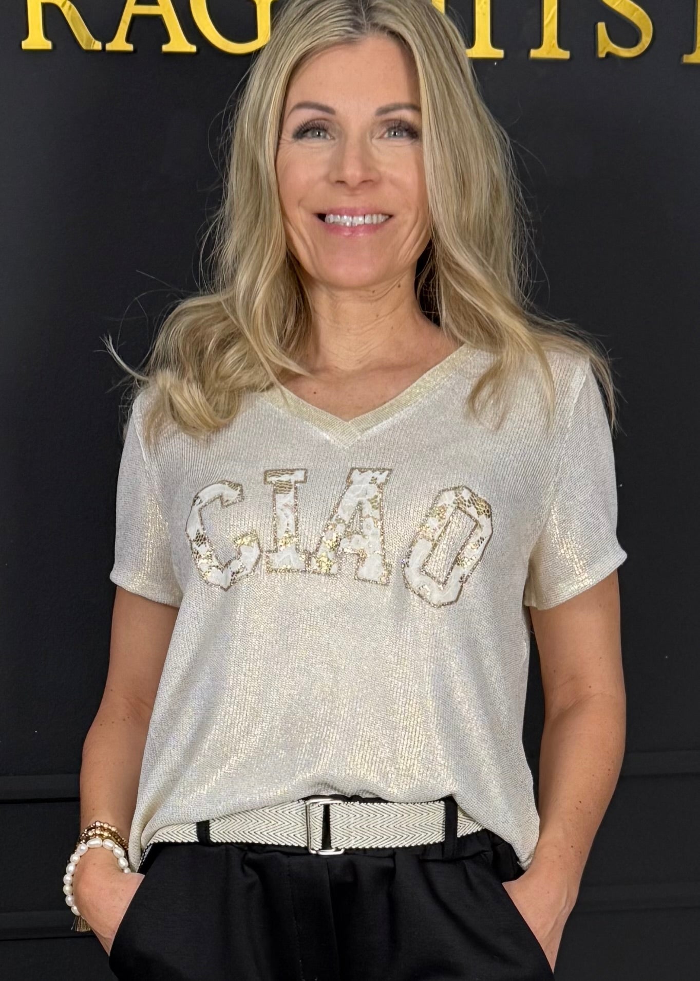 Shirt mit goldschimmer in 3 Varianten