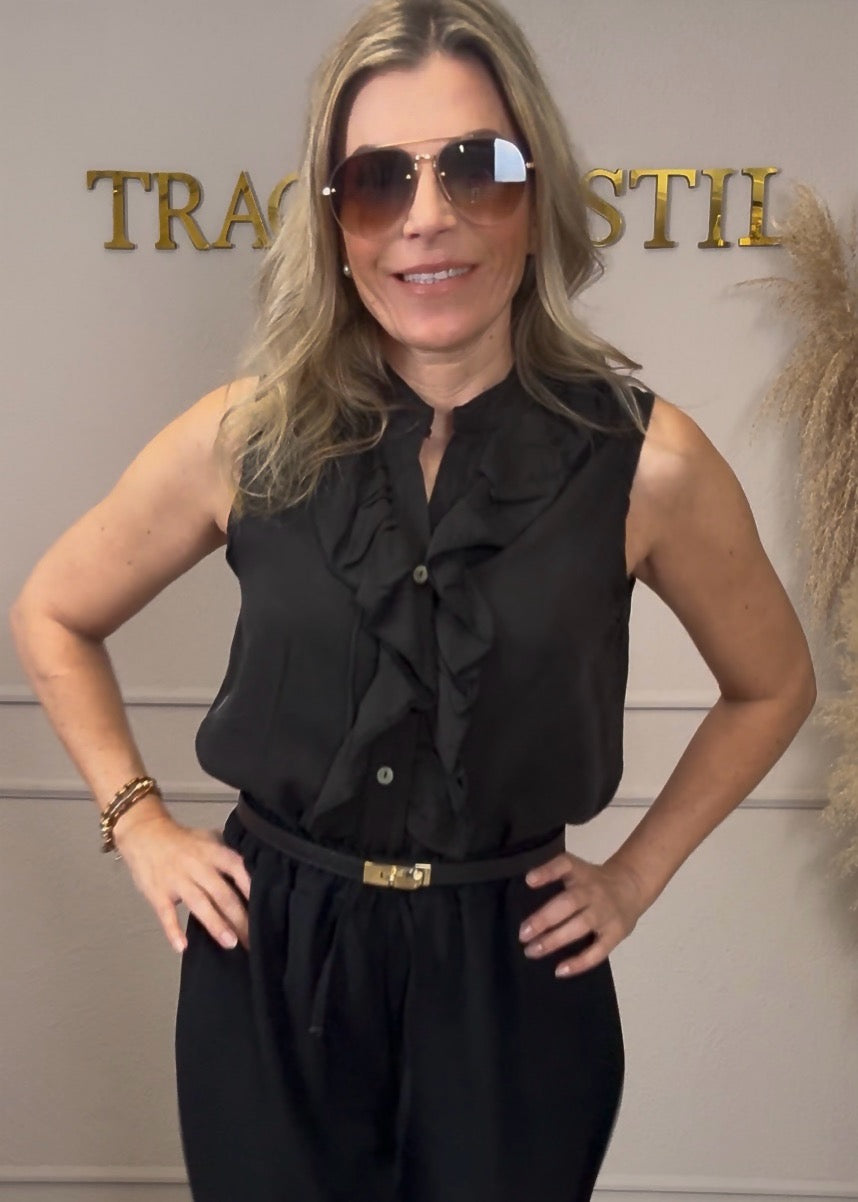 Bluse Volants kurzarm