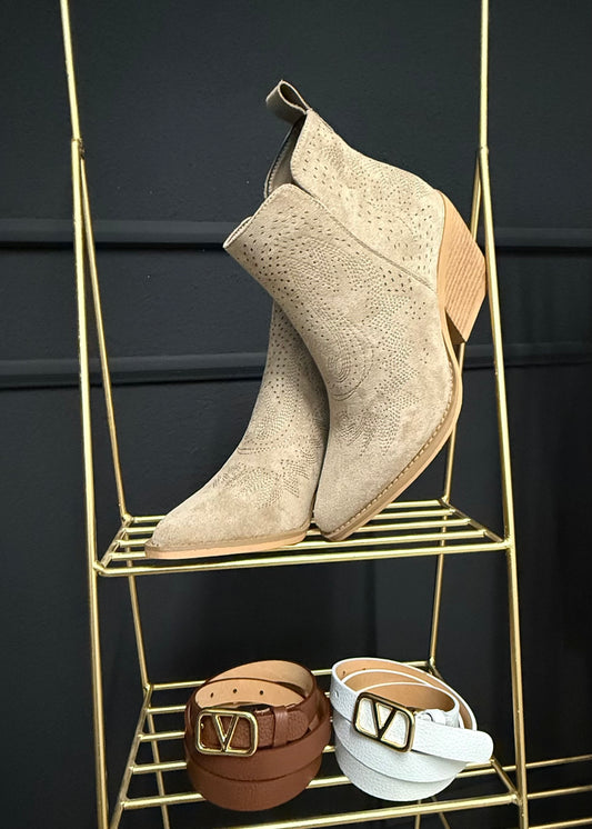 Cowboy Stiefelette beige