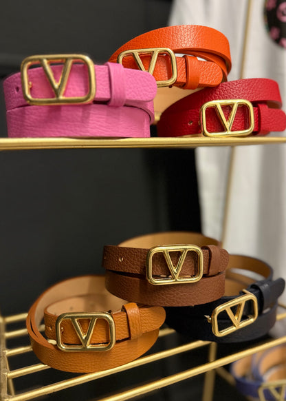 V Gürtel Echtleder viele Farben