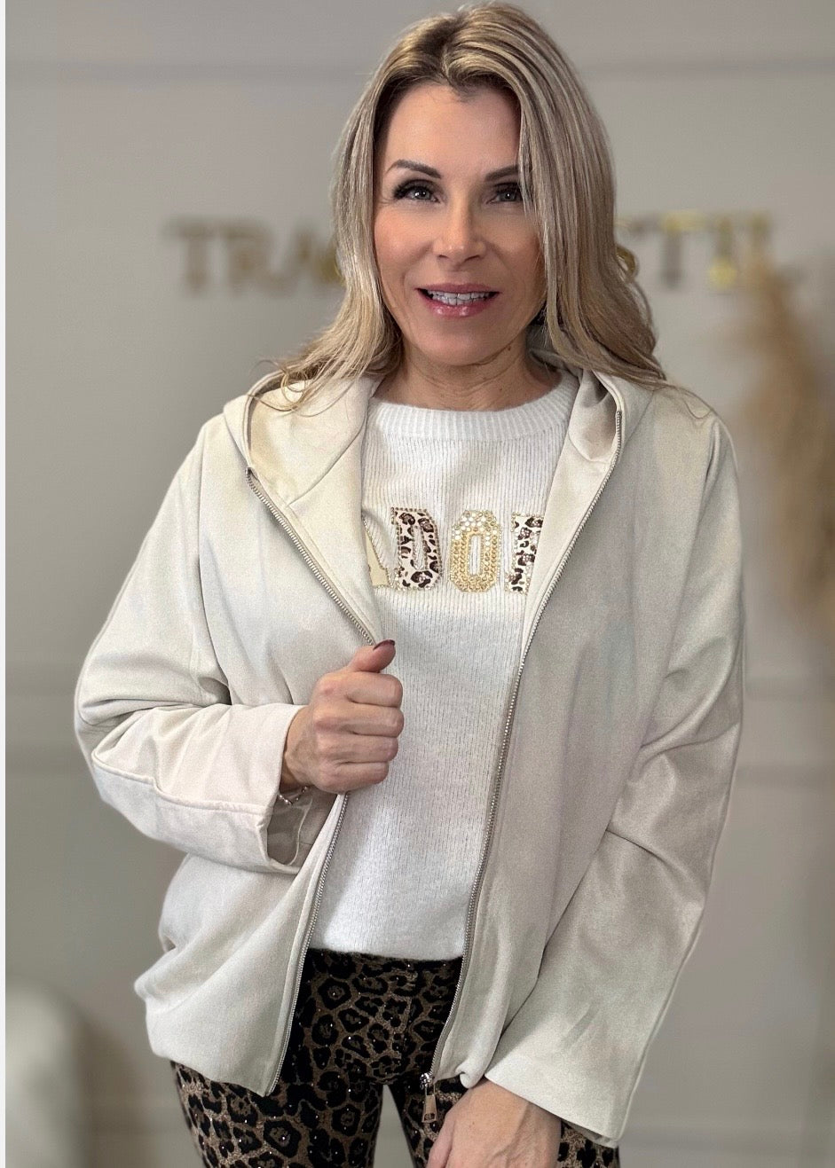 Übergangsjacke Wildlederoptik