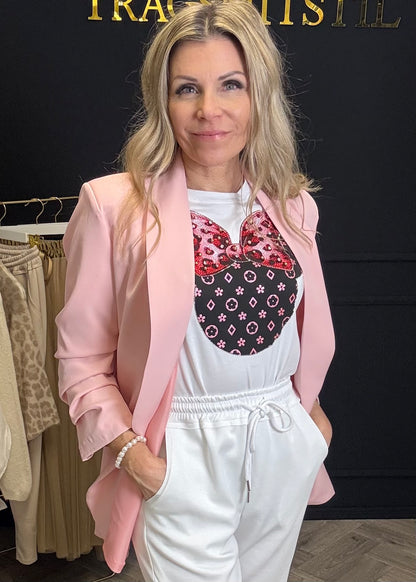 Blazer mit gerafften Ärmeln