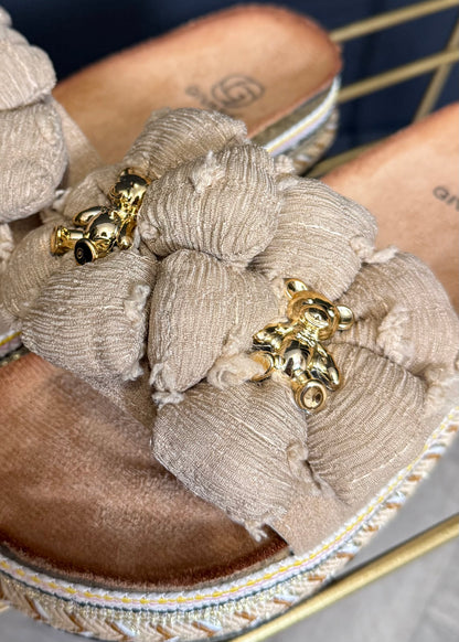 Sandalette Beige Gold