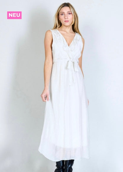 Kleid aus Seidenchiffon weiß