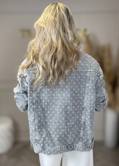 Jeansjacke mit Glitzersteinen