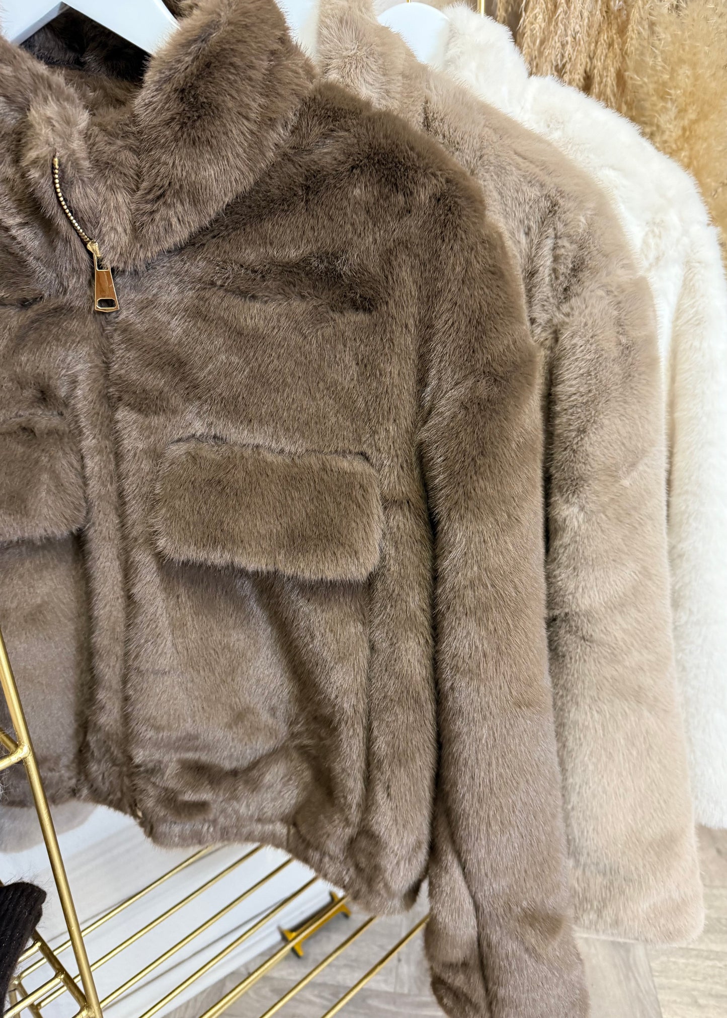 Stylische Fake Felljacke in 3 Farben