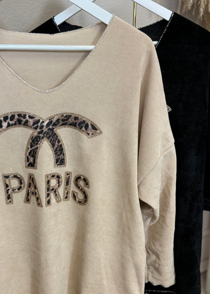 Shirt Langarm „Paris“ in 2 Farben erhältlich