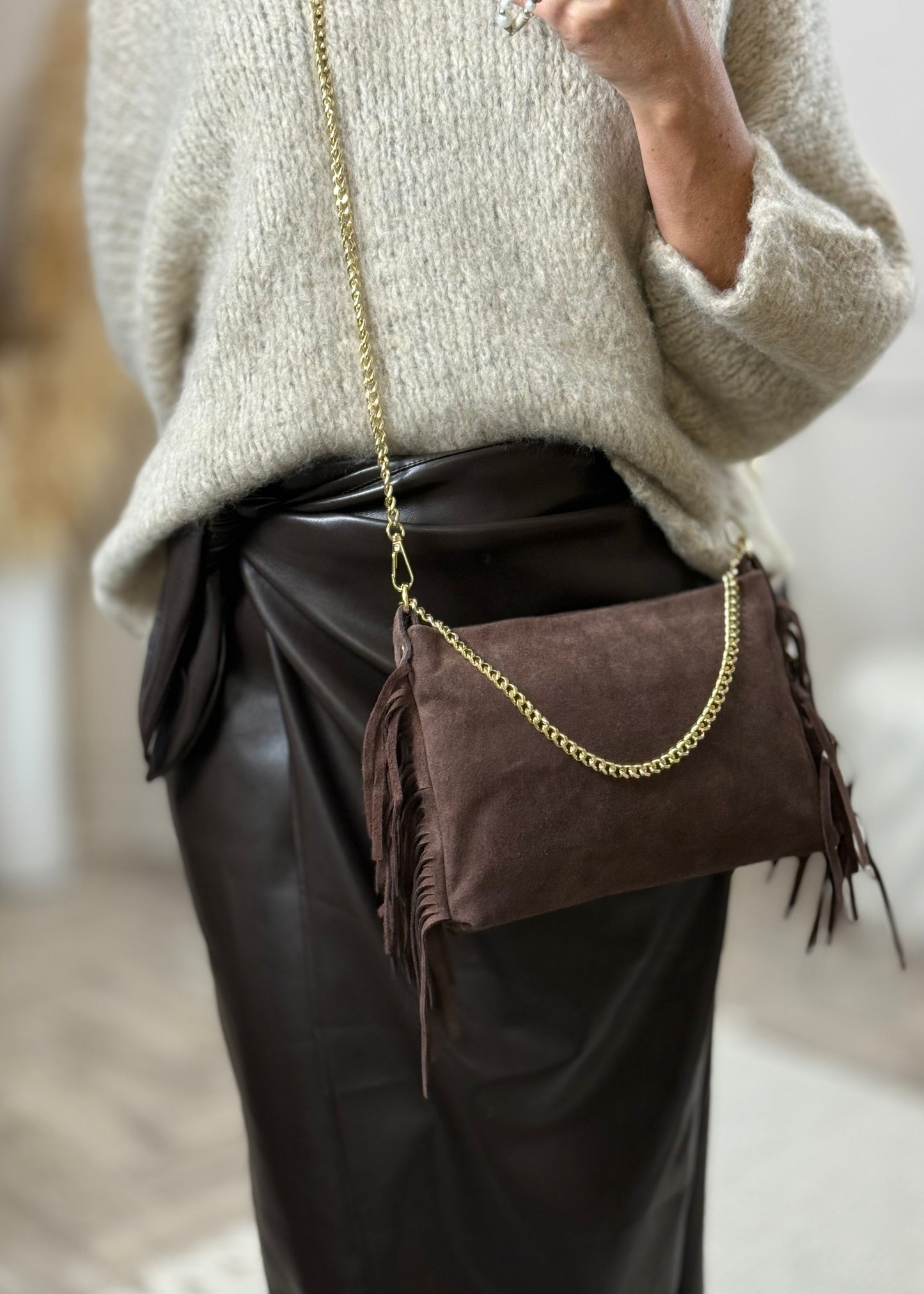 Tasche aus Wildleder