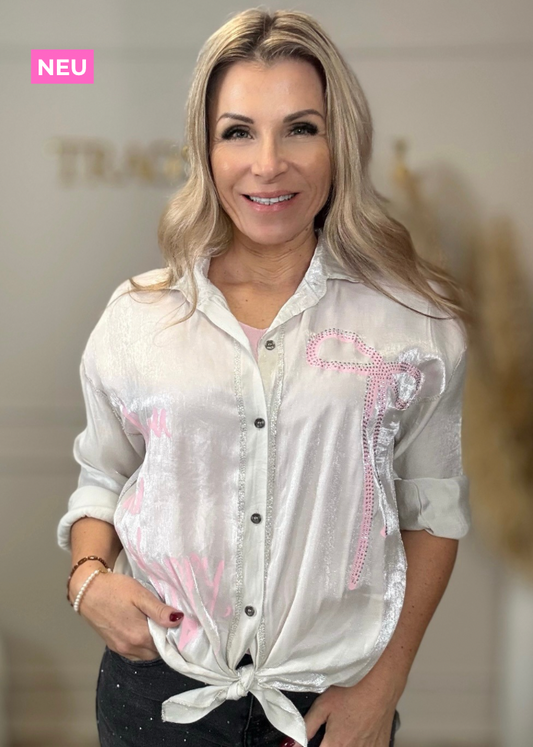 Bluse mit Glitzerprint