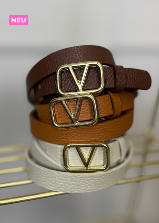 V Gürtel Echtleder viele Farben