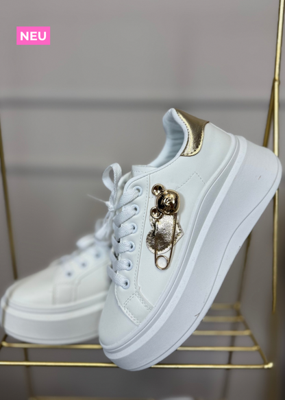 Sneaker weiß-Gold