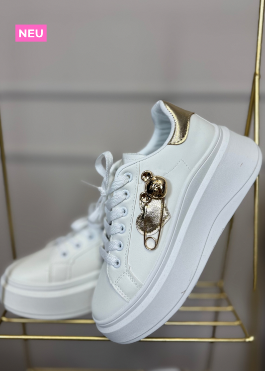 Sneaker weiß-Gold