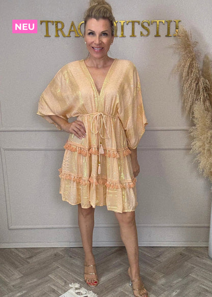 Bohokleid Peach  mit Gold Details