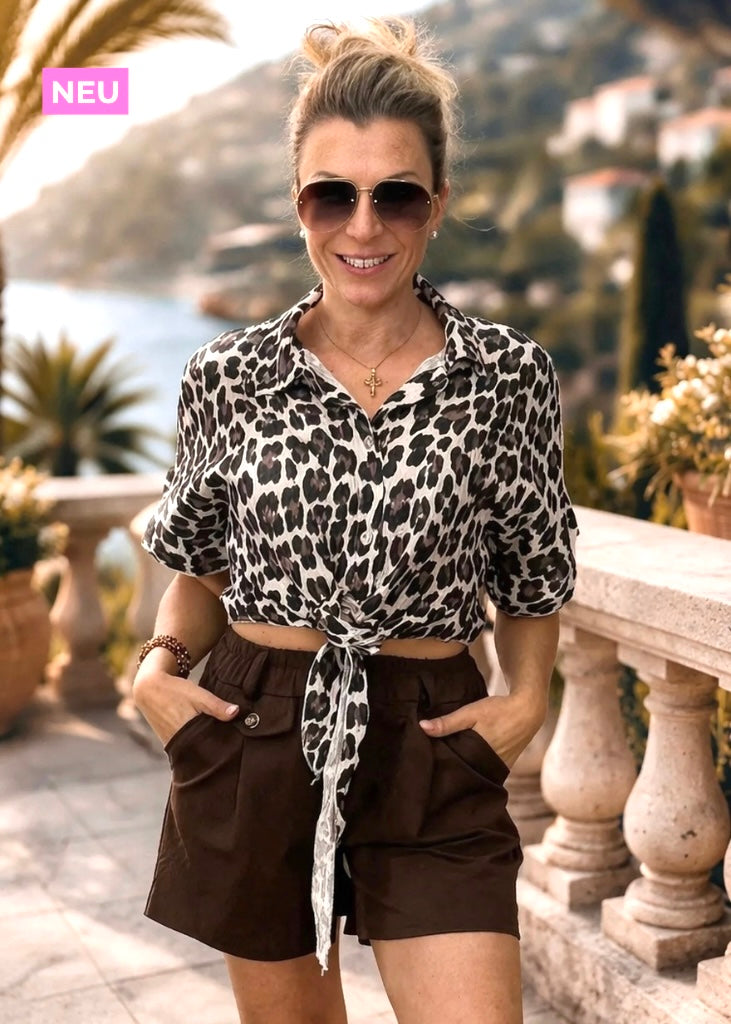 Kurze Musselinbluse Leo