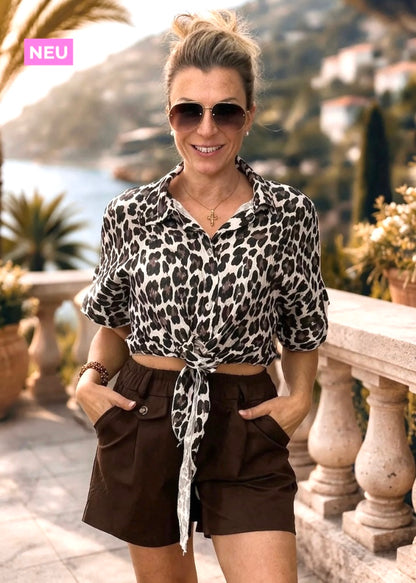 Kurze Musselinbluse Leo